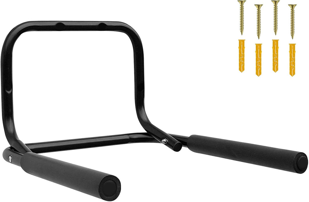 4x WELLGRO® Wand Fahrradhalter - Stahl, schwarz, klappbar, Tragkraft bis 50 kg, Wandmontage, weiche