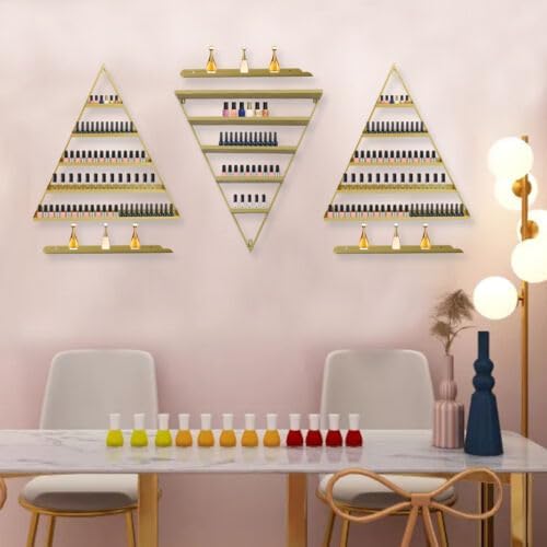 5-Ebenen Golden Eisen Display Racks, 6 Sets Dreiecke Organizer Wandregal Wandmontierte Regale für Na
