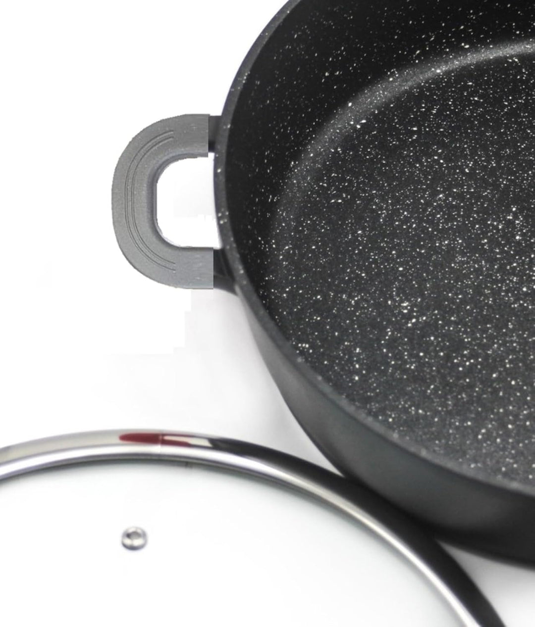Alu Guss Oval Bräter ø38cm Induktion Topf Schmortopf Marmorbeschichtung