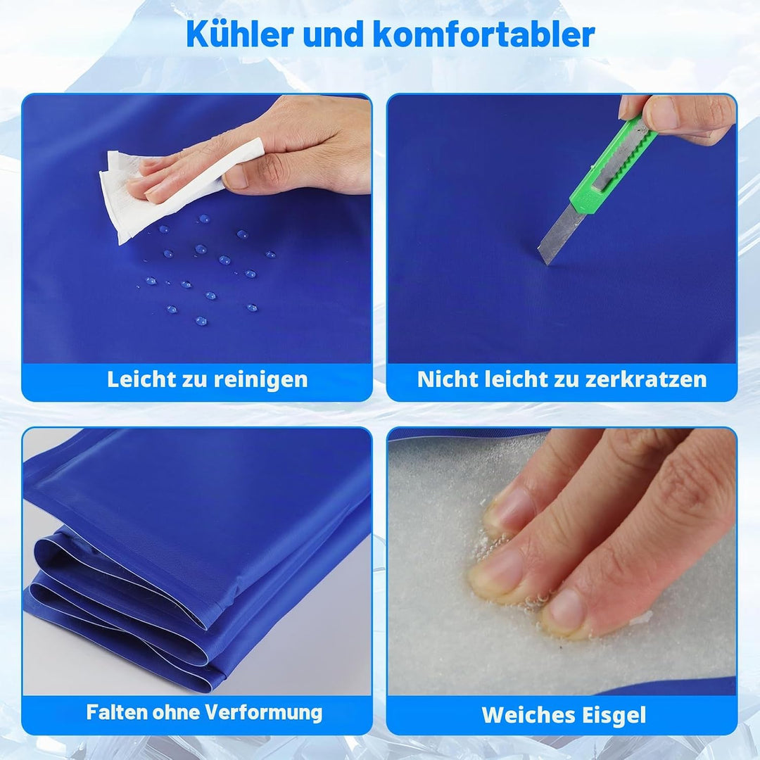 Selbstkühlende Kühldecke für Hunde 90x50cm, Sicher und Nicht-Giftiges Gel, ideal für Sommer, Zuhause