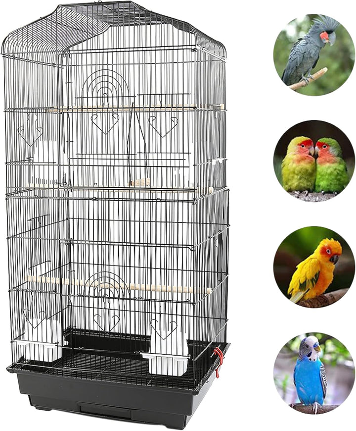 MINGYI Vogelkäfig innen und aussen, Vogelkäfig mit Griff, Voliere Vögel für Papageien/Wellensittiche