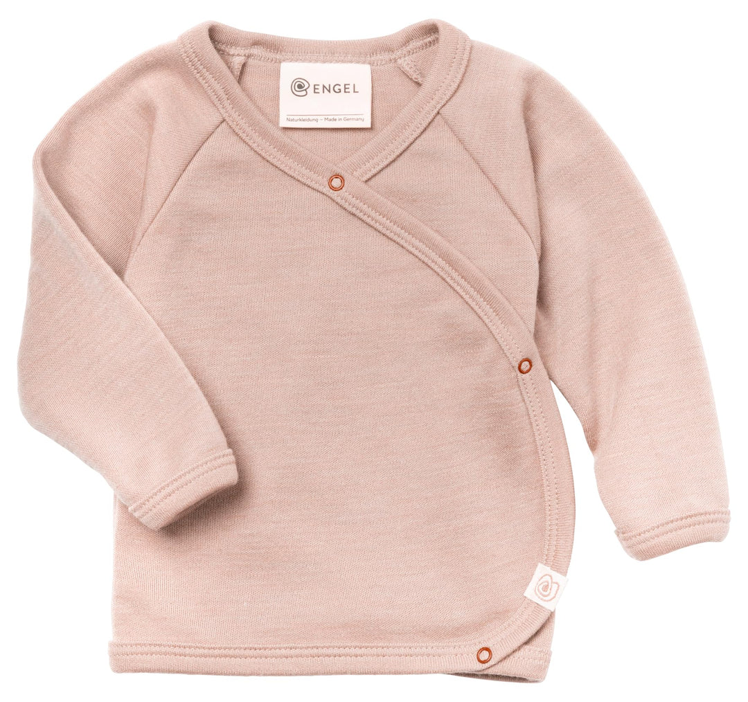 Engel Natur | Baby Wickel-Shirt | 70% Wolle (Bio, 30% Seide | Mit Druckknöpfen (DE/NL/SE/PL, Numeris