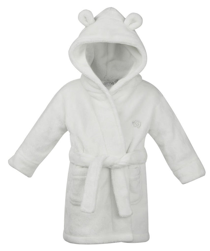 Babytown Bademantel für Mädchen, samtig, weich, mit Kapuze, Rosa 92 Weiss, 92 Weiß