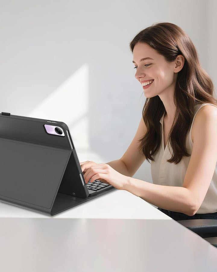 Hülle mit Tastatur für Xiaomi Redmi Pad SE 11 Zoll (2023), Abnehmbare Bluetooth 5.0 Keyboard Schutzh