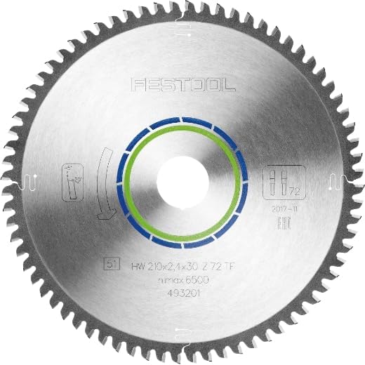 Festool 493201 Spezial-Sägeblatt Alu 210x2,4x30 TF72, 210x2,4x30 TF72