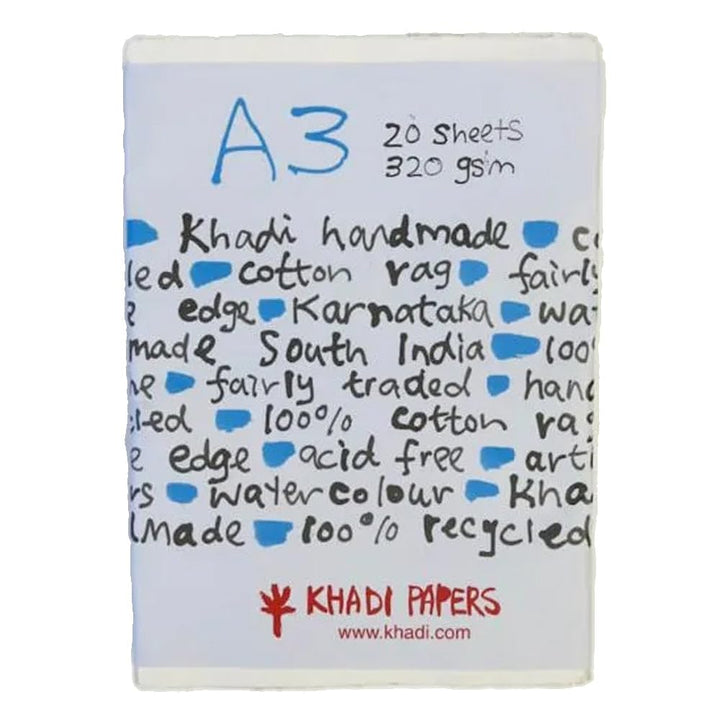 Khadi Hadernpapier, 320 g/m², stabil, A3-Format, 20 Blatt