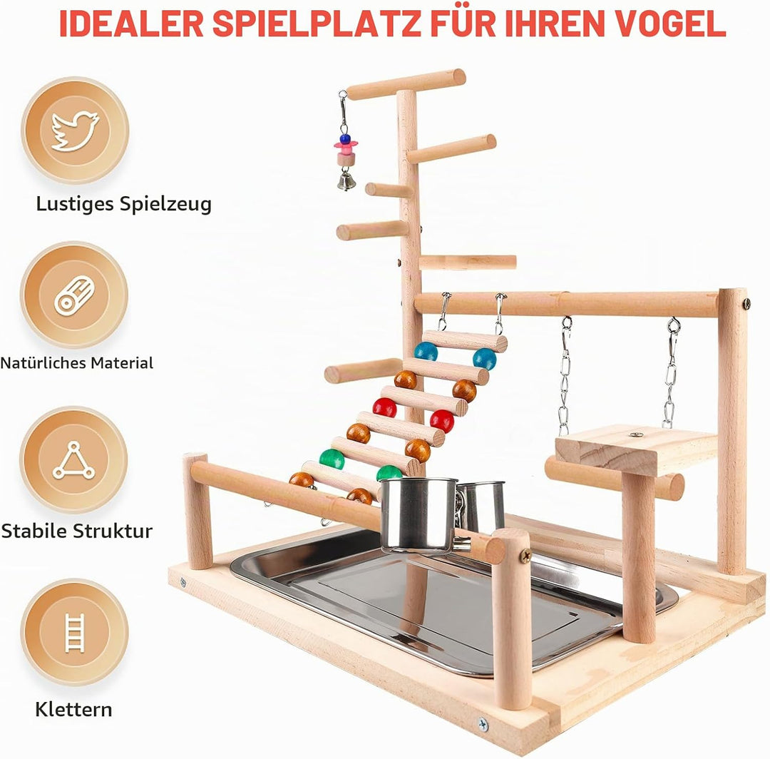 Vogelspielzeug, Papageienspielzeug, Wellensittich Spielzeug, Spielplatz Mit Feeder-Cup Spielzeug Lei