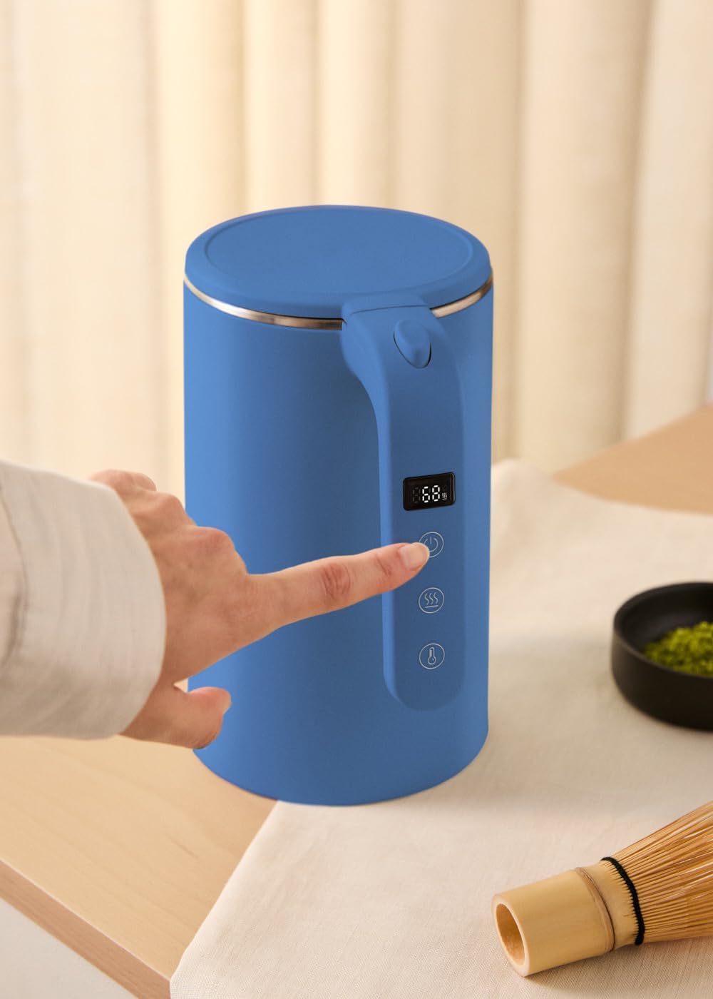 CREATE/KETTLE STUDIO PRO/Elektrischer Wasserkocher 1L Kobaltblau/Temperaturregelung, Warmhaltefunkti