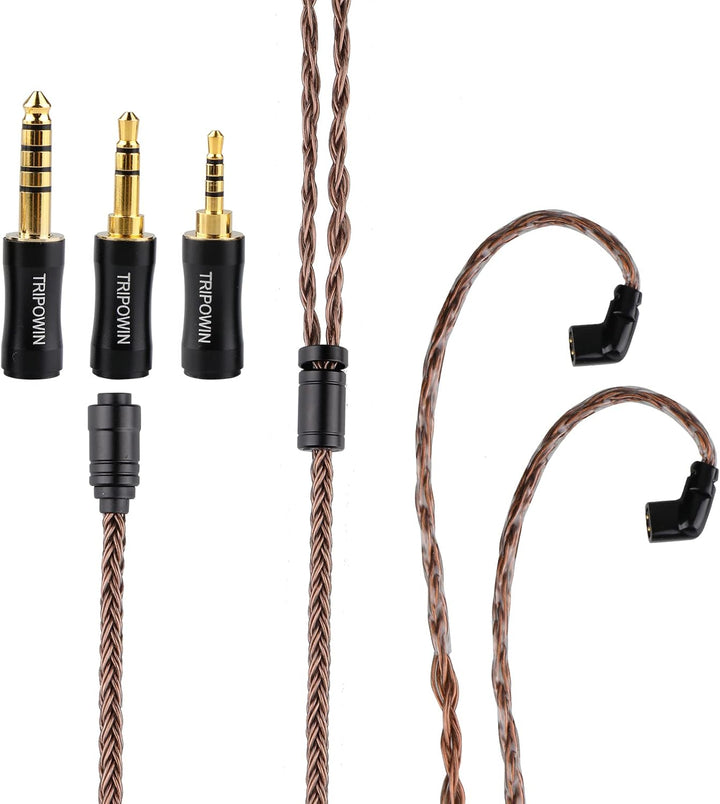 LINSOUL Tripowin Amber 32AWG OFC Oxygen Free Cable HiFi IEM Kabel mit austauschbarem 2.5mm/3.5mm/4.4