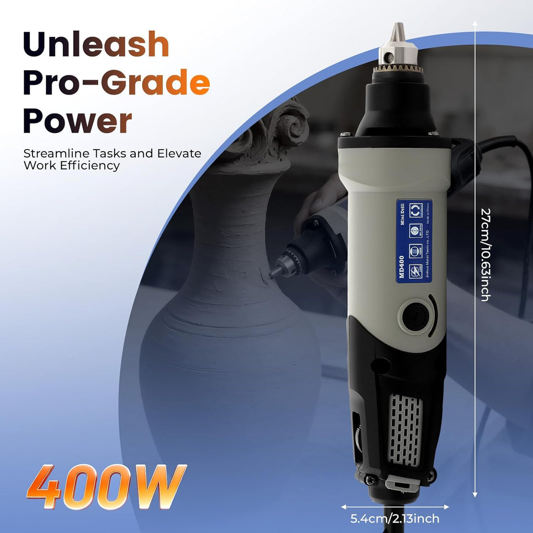 Mini Elektrisch Schleifer Bohrmaschine mit 6 Variable Speed, 220V 400W 28000r/min