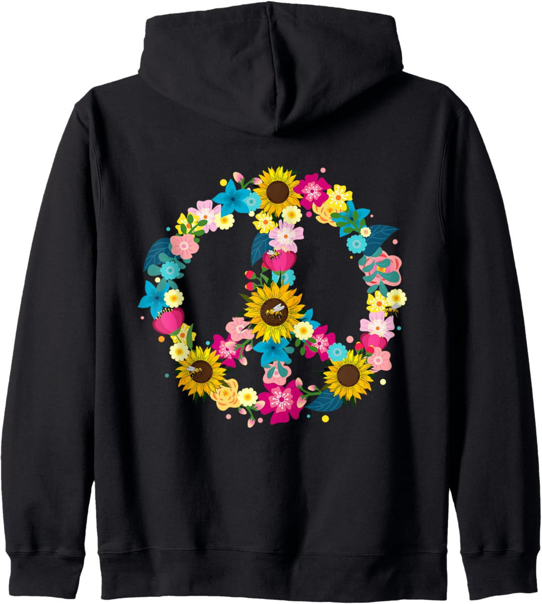 Hippie-Geschenke für Frauen Männer Kinder Mädchen 70er Jahre Kostüm Friedensschild Kapuzenjacke