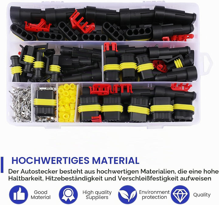 KFZ Stecker KFZ Kabel Steckverbinder 352 Stück wasserdichte KFZ Kabel Steckverbinder+Crimper Zange,