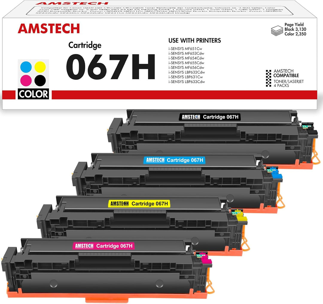 067H 067 Toner Set Kompatible für Canon 067H 067 i-SENSYS MF657Cdw MF655Cdw MF651Cw LBP631Cw LBP633C