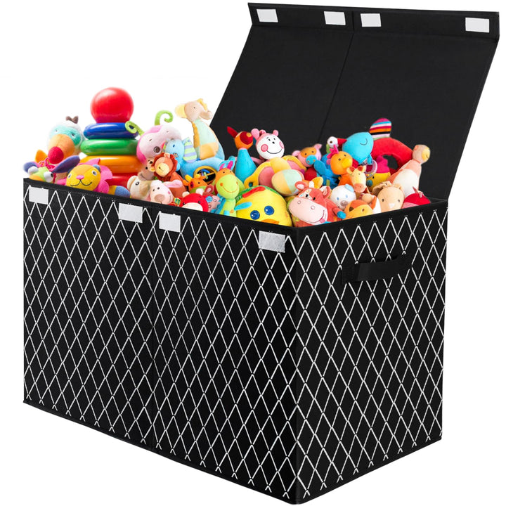 VERONLY Aufbewahrungsbox Spielzeugkiste mit deckel Kinder, 83L Spielzeug Aufbewahrung mit Griffen, F