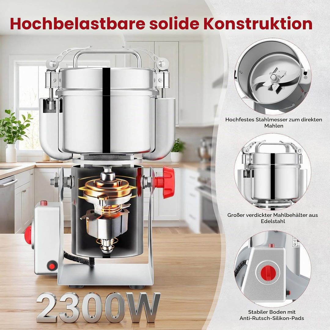 Tragbare Getreidemühle 220 V,Zum Mahlen schütteln,Hochgeschwindigkeits Schleifmaschine Mehl Pulver,f