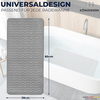 Königwerk Badewannenmatte rutschfest - 100% BPA frei [80x38cm] | Ohne PVC | Für puren Badespass | Ba