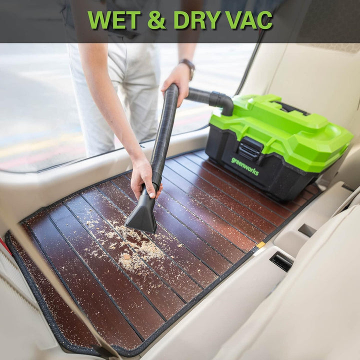 Greenworks Tools G24WDV 01-000004700407, 24V Wet/Dry Shop Vacuum, green,grey,black Nur Werkzeug, Nur