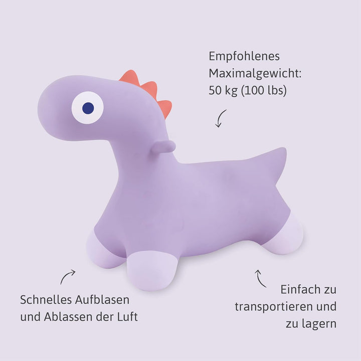 Quut Hoppi Dino Springen – Aufblasbares Gartenspielzeug für Kinder – Robustes Spielzeug für Draussen