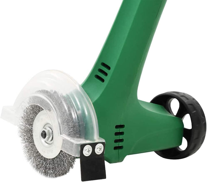 Elektrischer Fugenreiniger 140 W Grün mit 10 cm Bürstendurchmesser, Nylonbürste und Metallbürste, 12
