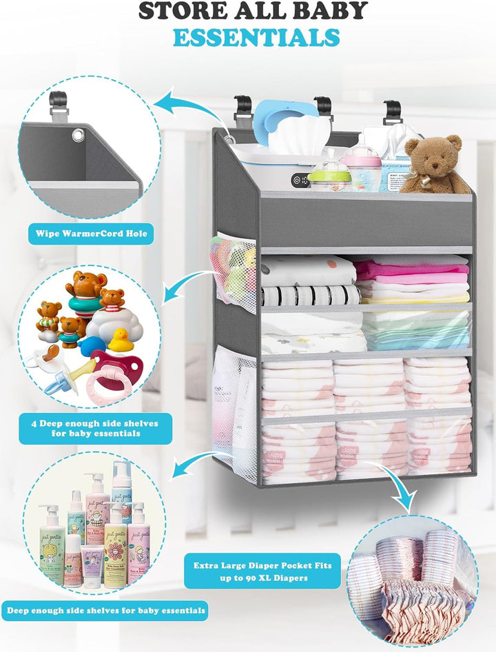 Hängender Windel-Caddy Organizer, Organizer für Kinderzimmer, Aufbewahrungstaschen,Kinderbett Organi