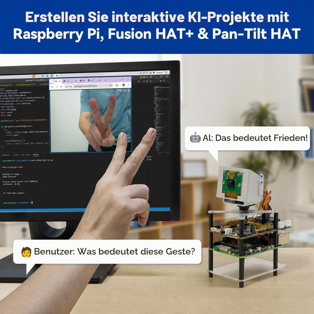 SUNFOUNDER AI Fusion Lab Kit für Raspberry Pi 5/4/3B+/Zero 2w, Multi-LLMs ChatGPT/Gemini/Grok, OpenC