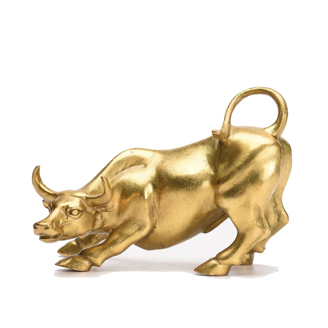 STCREE Messing Wall Street Bull Statue Feng Shui Glückssymbol für Börsenmarkt Home Office Dekoration
