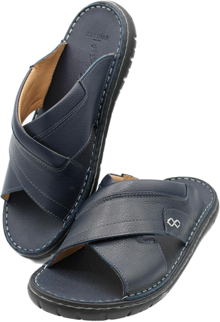 Zerimar Sommer Sandalen Naturleder Herren | Pantoletten Leder Herren | Leder Sandalen | Qualitäts Sa