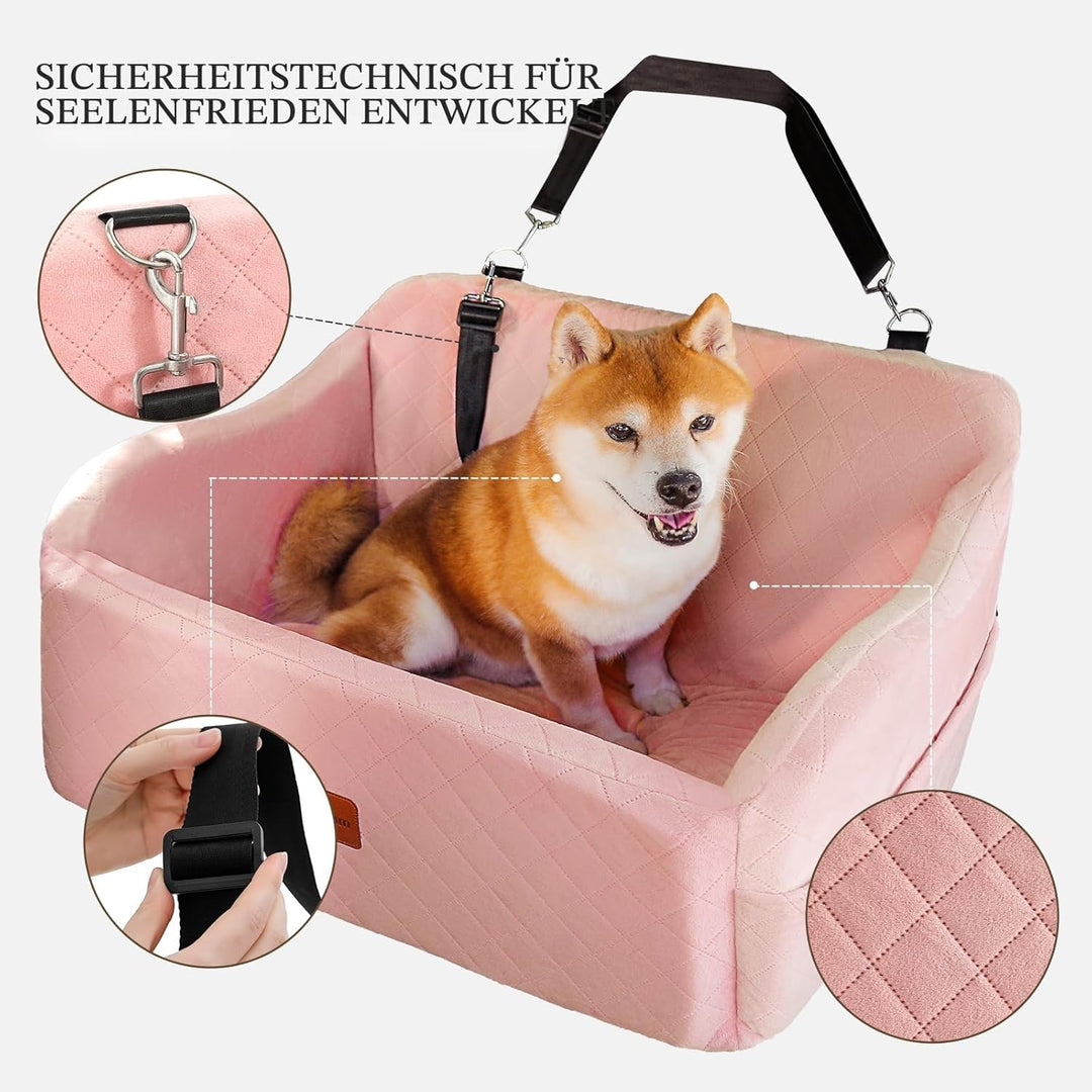 Haustier-Autositz für grosse Hunde, weicher Stoff, Haustier-Reisebett-Füllung, Memory-Schaum, Zwei S