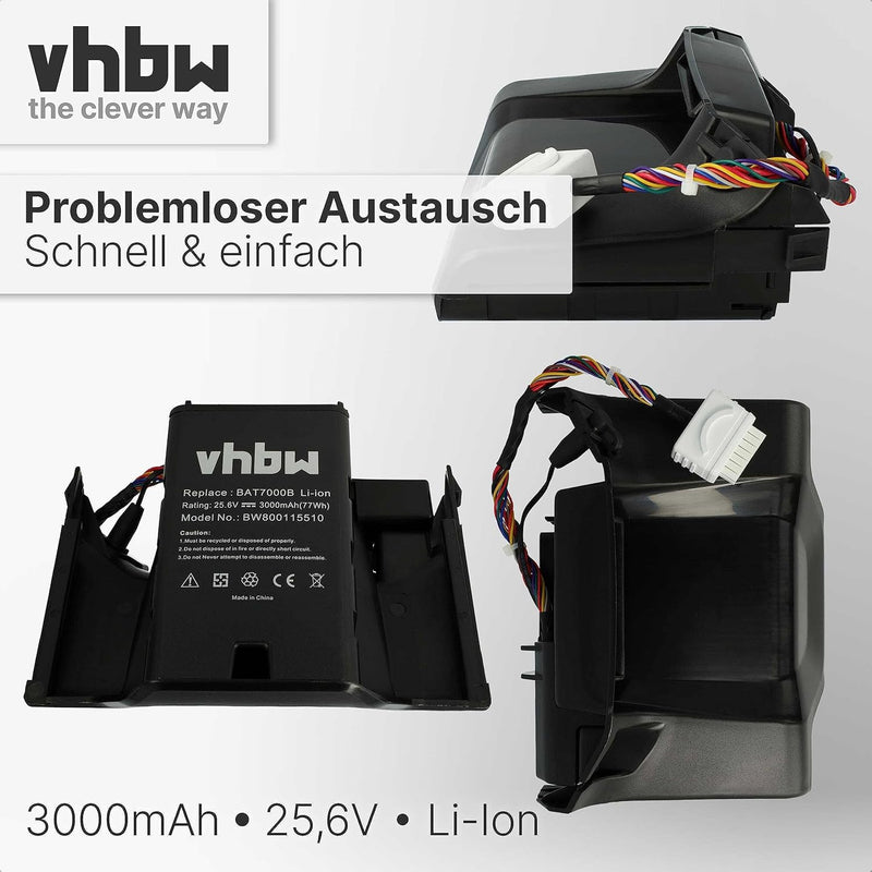 vhbw Akku kompatibel mit Robomow City MC-Serie, MC1000, MC1200, MC150, MC300, MC400, MC500, MC800 er