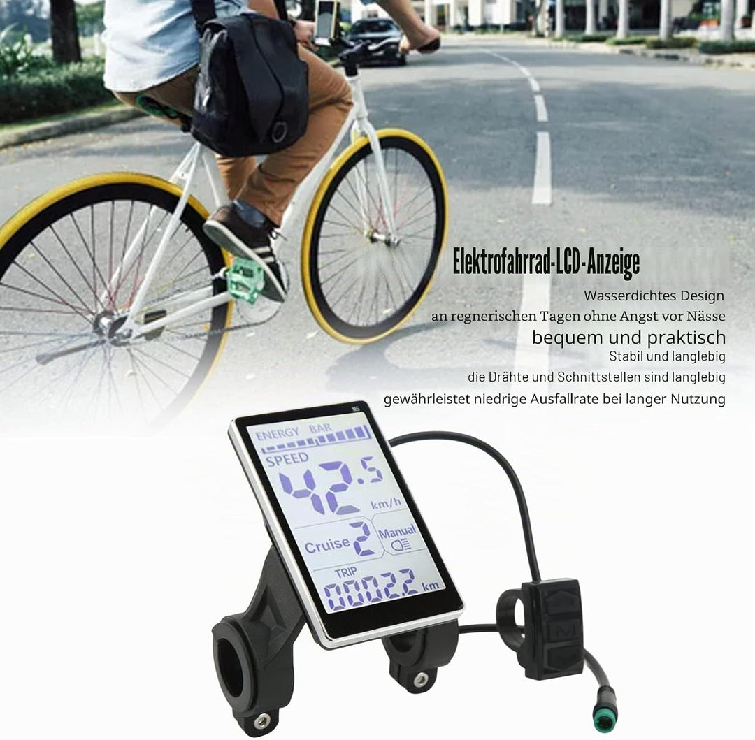 Elektrisches Fahrrad-LCD-Anzeigemessgerät, 5-Polig 24V 36V 48V 60V E Scooter M5 LCD-Panel-Bildschirm