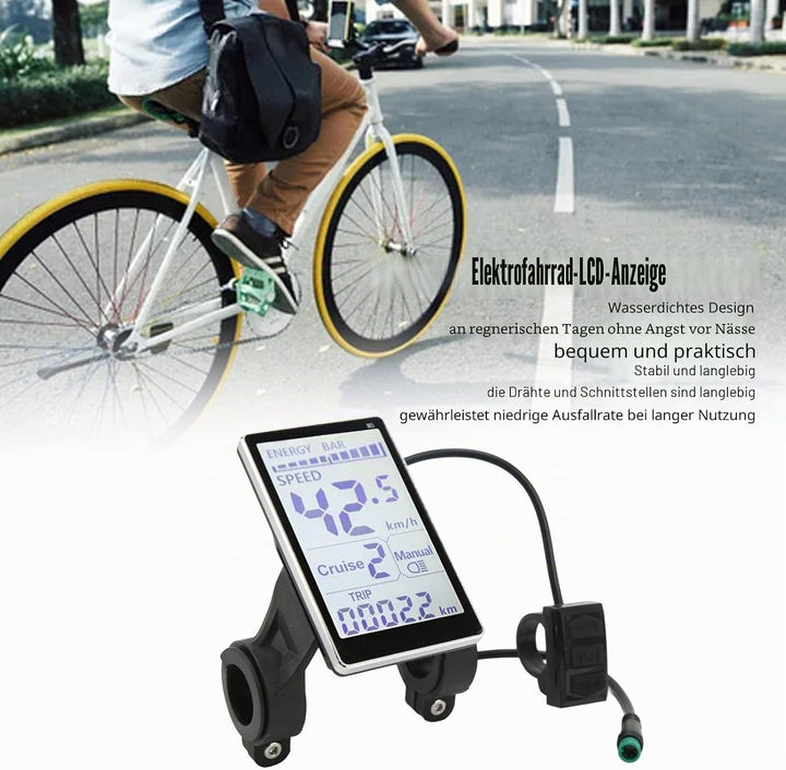 Elektrisches Fahrrad-LCD-Anzeigemessgerät, 5-Polig 24V 36V 48V 60V E Scooter M5 LCD-Panel-Bildschirm
