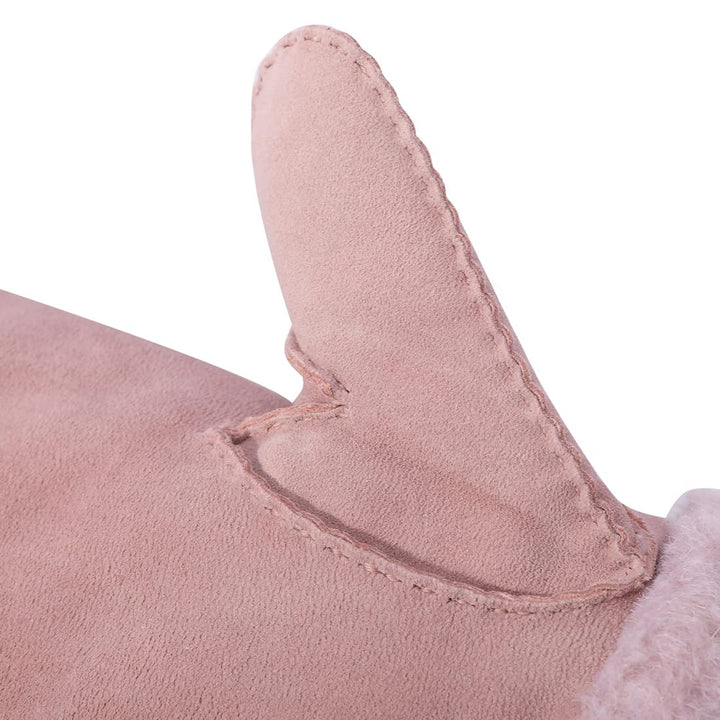 Harssidanzar Damen Fäustlinge,Winter Schaffell Lammfell beheizte warme pelzige Stulpenhandschuhe Led