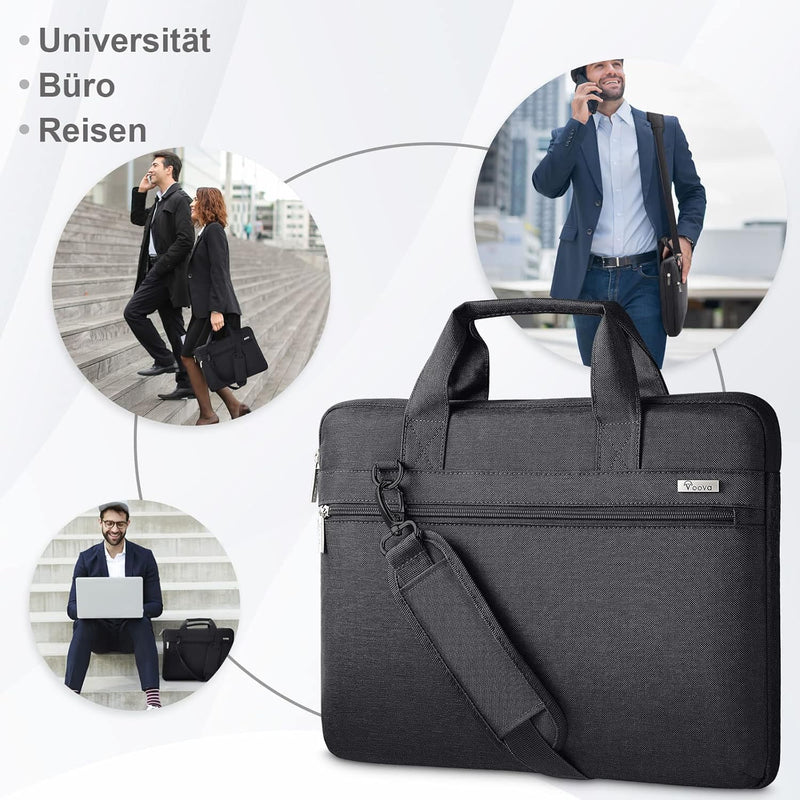 Voova Laptoptasche 360°Schutz 13 14 15,6 16 17 17,3 Zoll, Wasserdicht Stossfest Umhängetasche, mit S