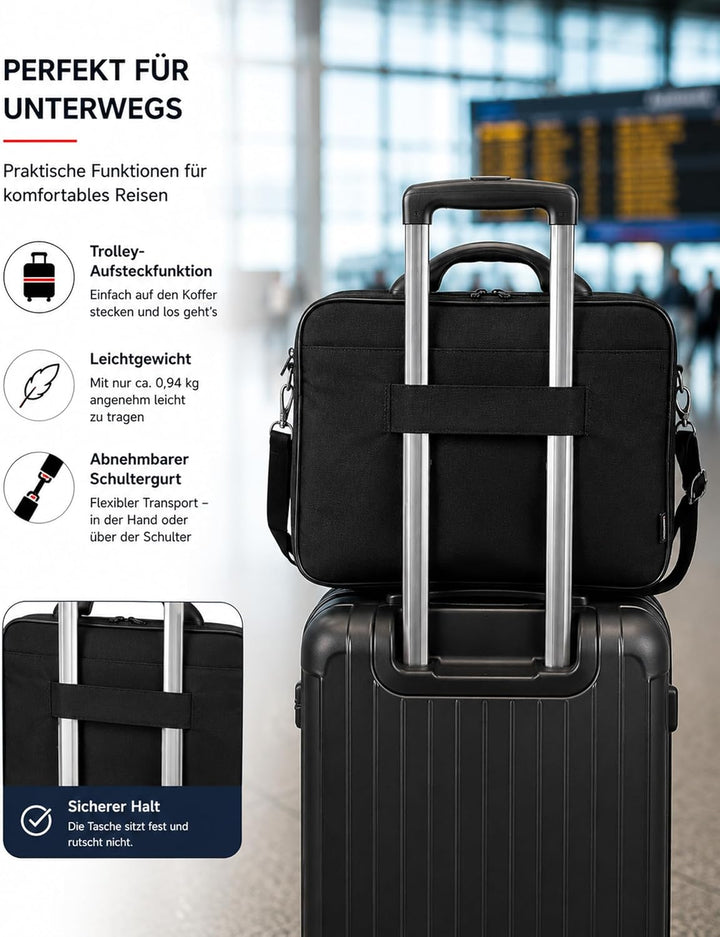 Lightpak Laptoptasche Elite S für 15 Zoll Notebooks, Umhängetasche aus Polyester mit Organizer-Fach