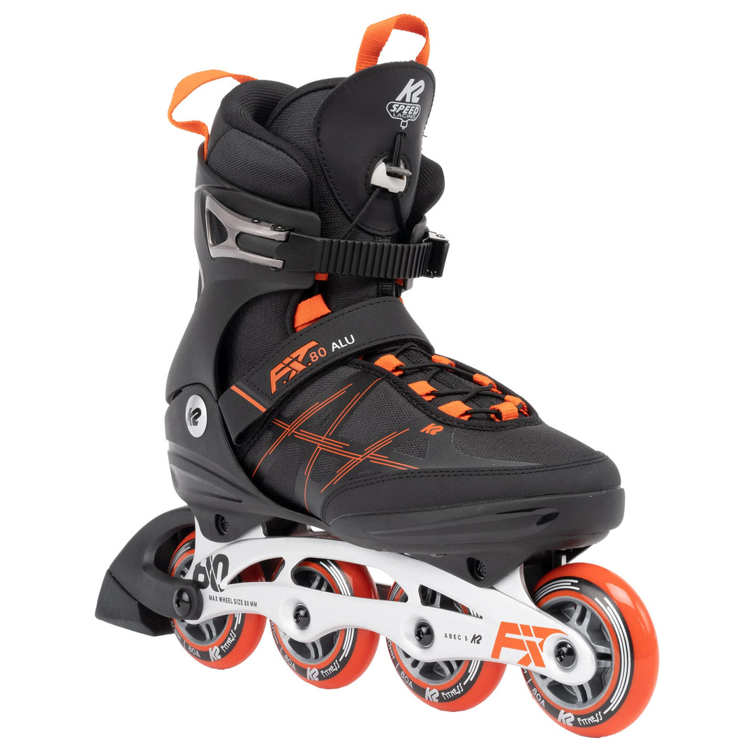 K2 Skates Herren Inline Skates F.I.T. 80 ALU, black - red, 30G0415 EU: 39.5 (UK: 6 / US: 7) black -