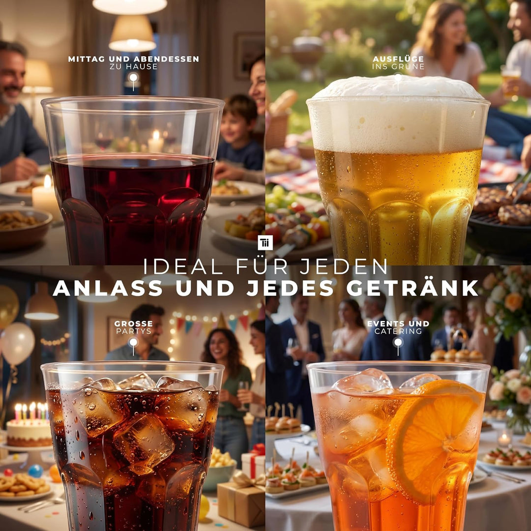 TUNDRA ICE INTERNATIONAL - Set mit 40 Trinkgläsern, Bier, Wasser, Verwendung &amp; Wiederverwendung, lei