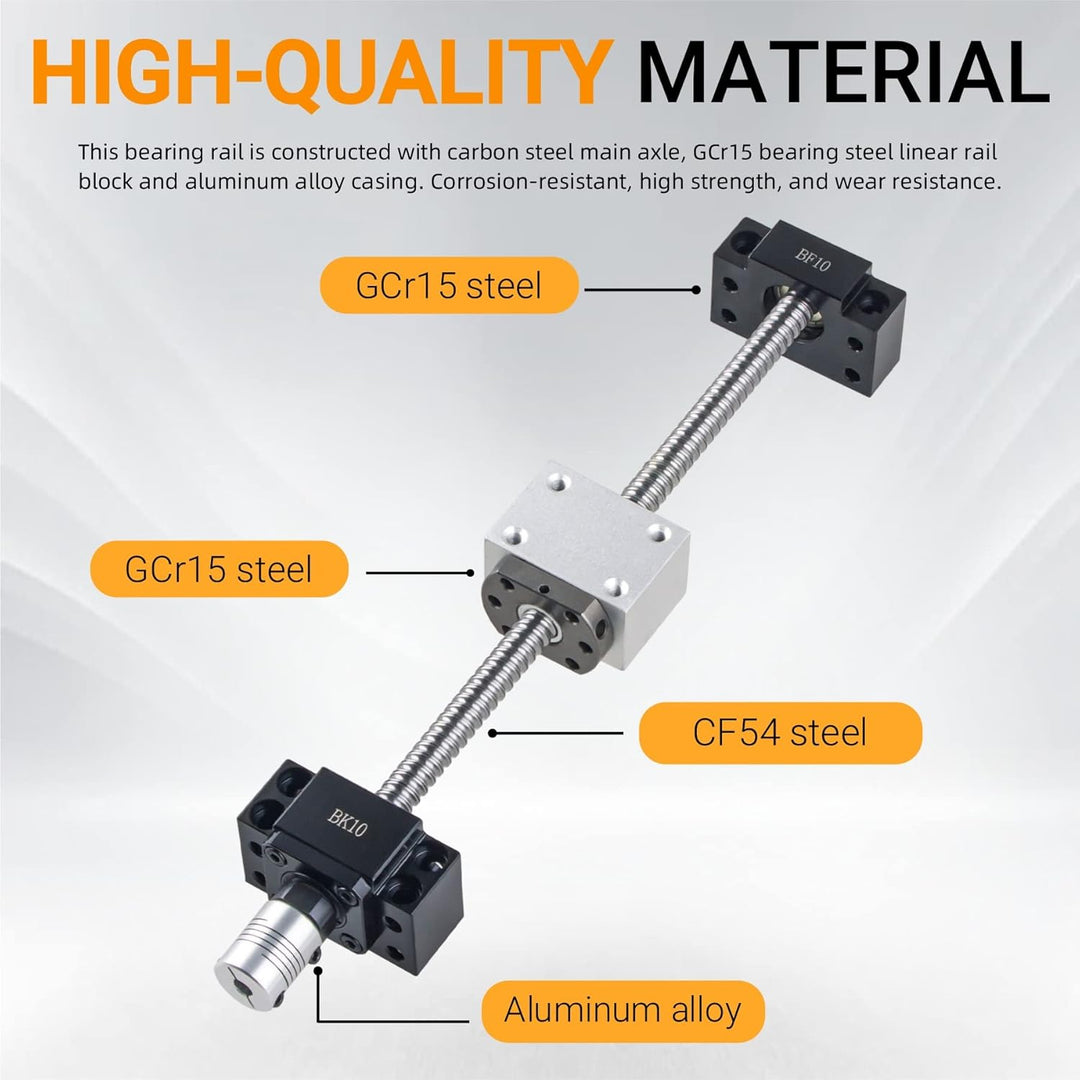 CNCYEAH SFU1204 Kugelumlaufspindel 400mm Gewindespindel Edelstahl Linearführung mit mit Bearbeitetem