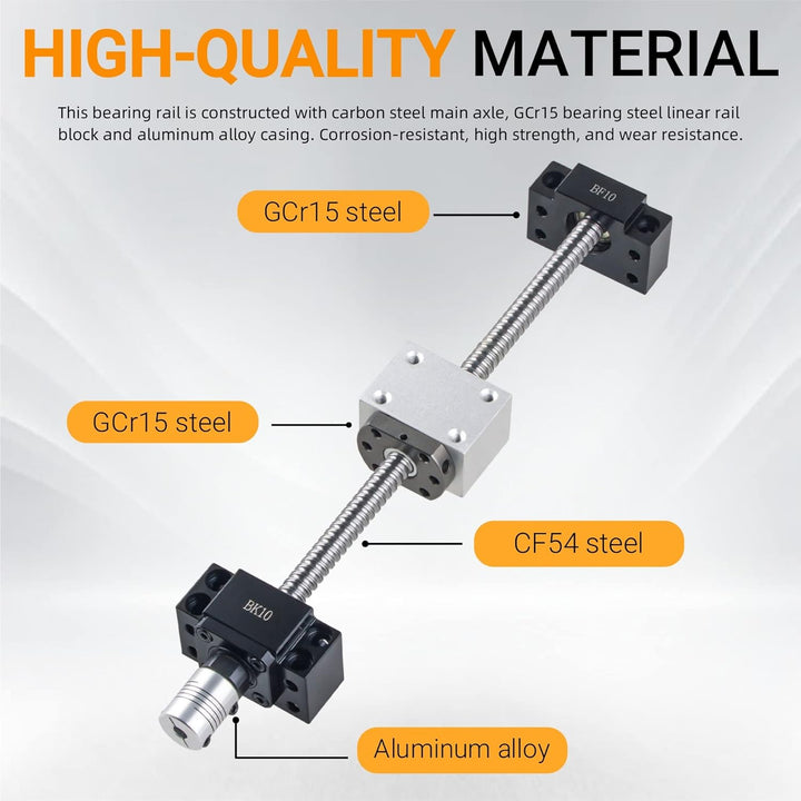 CNCYEAH SFU1204 Kugelumlaufspindel 400mm Gewindespindel Edelstahl Linearführung mit mit Bearbeitetem