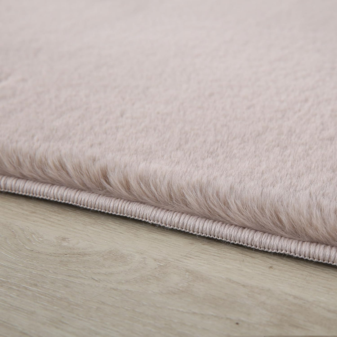 Weicher Hochflor Rund Teppich Wohnzimme Waschbarer Teppich im modernen Stil Unicolor & Einfarbig Tep