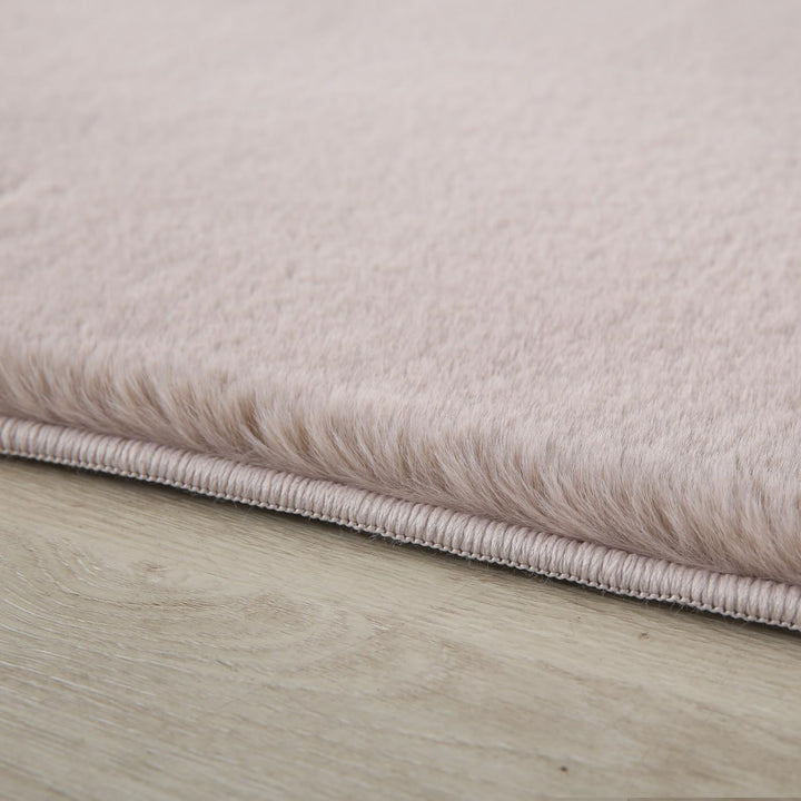 Weicher Hochflor Rund Teppich Wohnzimme Waschbarer Teppich im modernen Stil Unicolor & Einfarbig Tep