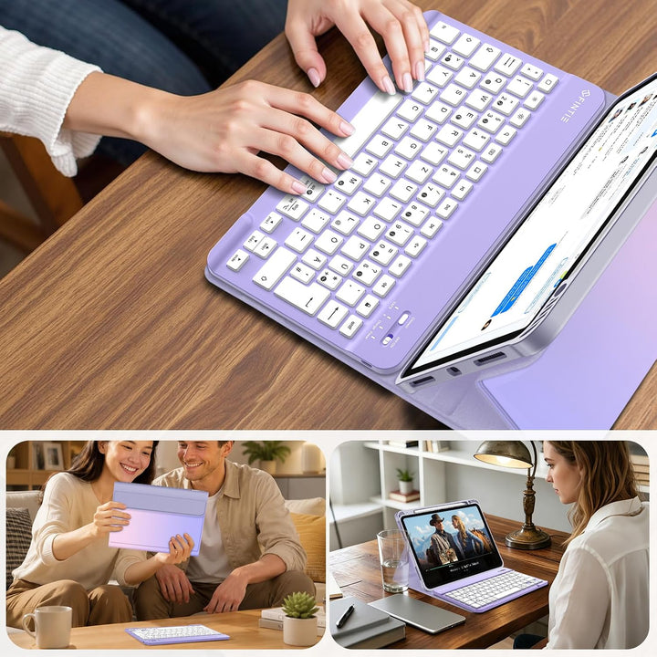 FINTIE Tastatur Hülle für iPad Air 11" (M3) 2025/(M2) 2024, iPad Air 10.9" 5/4 Generation (2022/2020