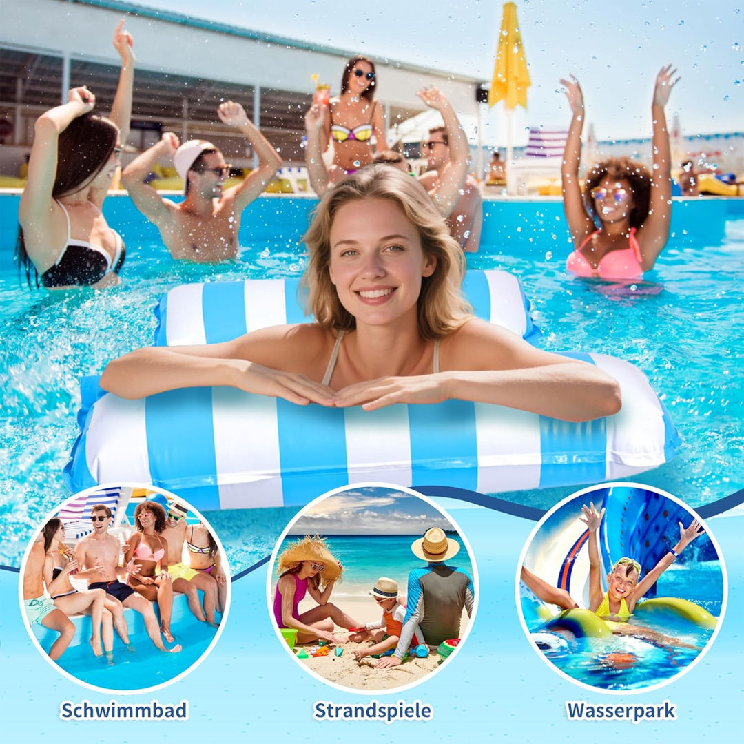 Luftmatratze Pool Schwimmnudel, 2 Stück Luftmatratze Wasser Hängematte, 4 In 1 Wasserhängematte Mit
