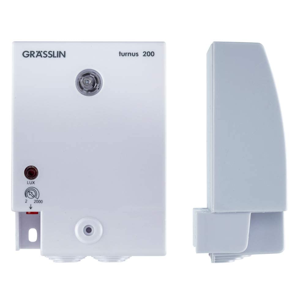 GRÄSSLIN 18.17.0001.1 turnus 200 – Dämmerungsschalter mit integriertem Lichtsensor für Wandaufbau im