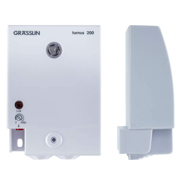 GRÄSSLIN 18.17.0001.1 turnus 200 – Dämmerungsschalter mit integriertem Lichtsensor für Wandaufbau im