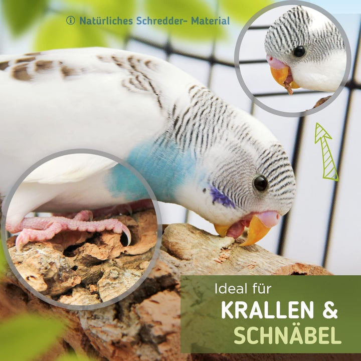 Vogelgaleria® 4 x Kork-Pickstein für Vögel. Die leckere Alternative zum Kalkstein oder Sepia-Schale,