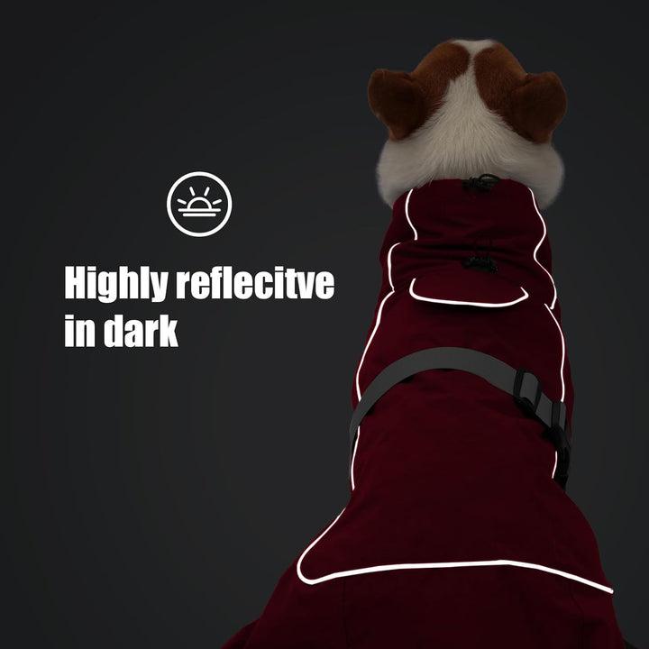 HEYWEAN Hundejacke Wasserdichter Hundemantel Reflektierende Jacke für kaltes Wetter mit weichem Flee