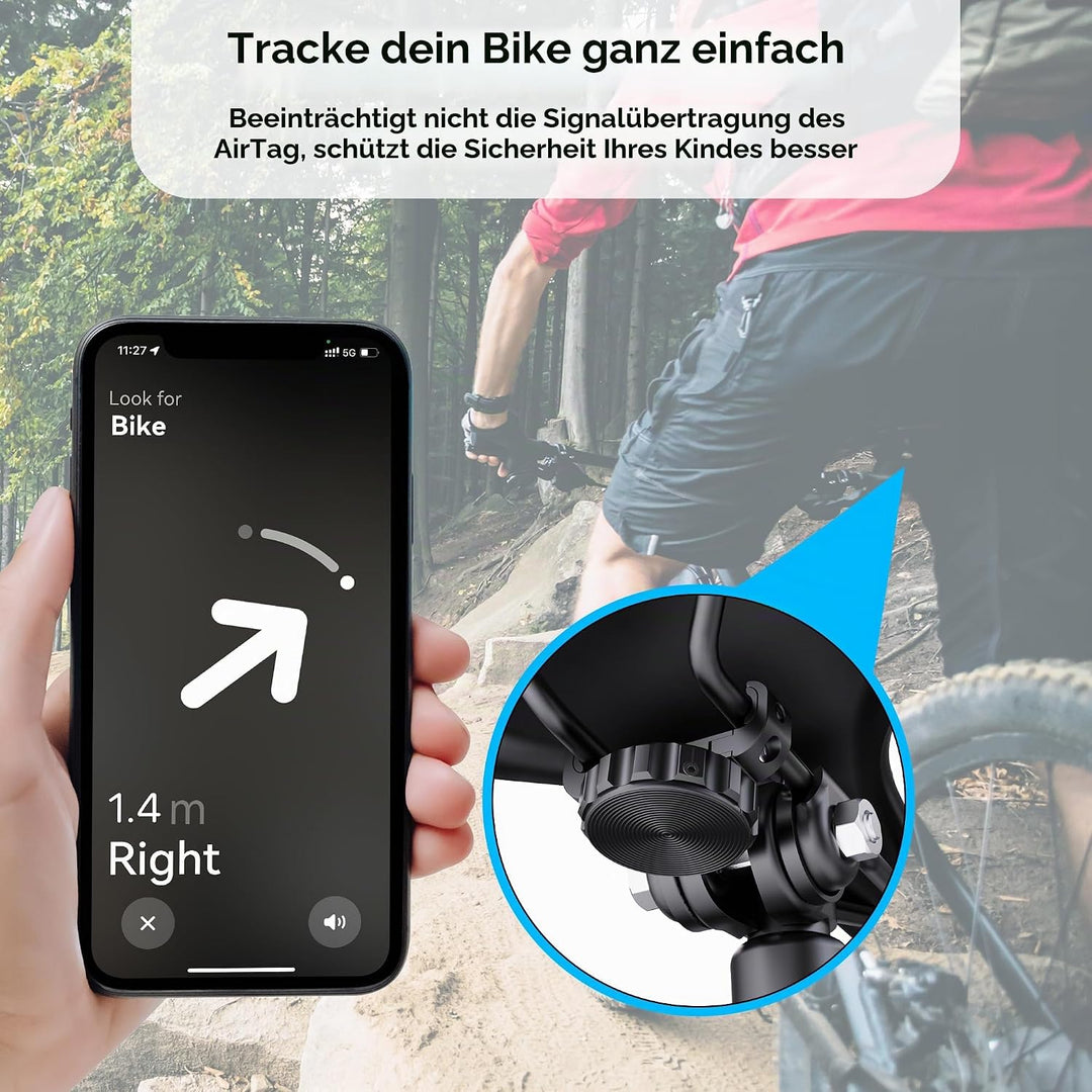 AirTag Fahrradhalterung unter dem Sattel – Versteckte, wasserdichte GPS-Tracker-Hülle für AirTag Fah
