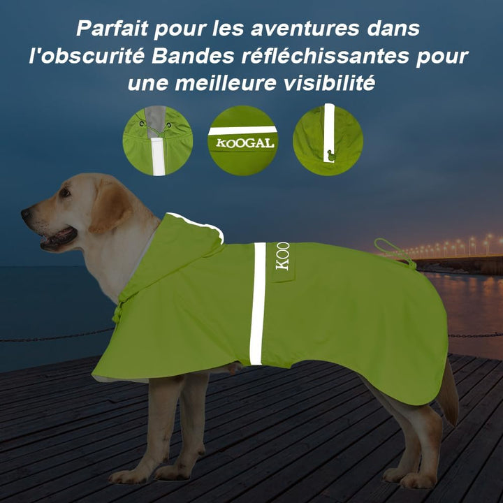 Grosse Hunde Regenjacken Mit Kapuze,Hunde Regenmantel,Mit Reflektierenden Sicherheitsstreifen, Wasse