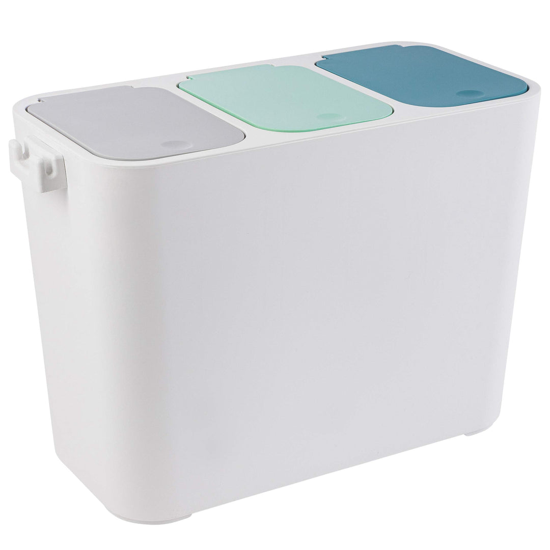 ONVAYA® Mülltrennsystem Tom | Mülltrennung mit mehreren Fächern | Mülleimer in creme-weiss | Abfalle