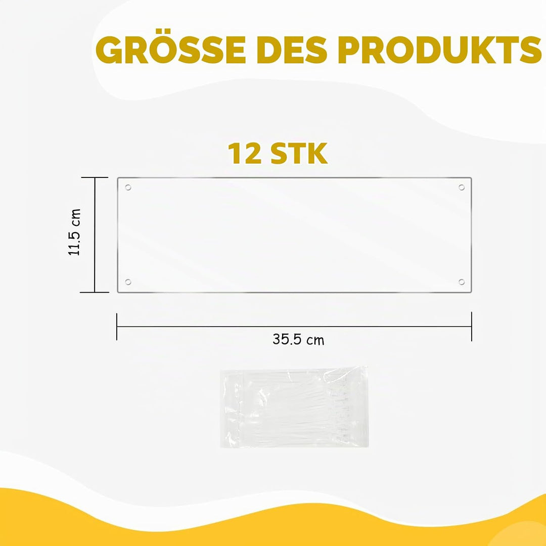 Haustierkäfig-Einlage,12 Stück Transparente Haustierkäfig Einlage PVC Haustierkäfigeinlage 35.6x11.5